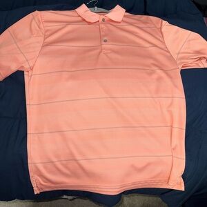 PGA Tour Men's Salmon/Light Orange Polo Shirt